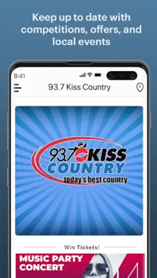 93.7 Kiss Country android App screenshot 1